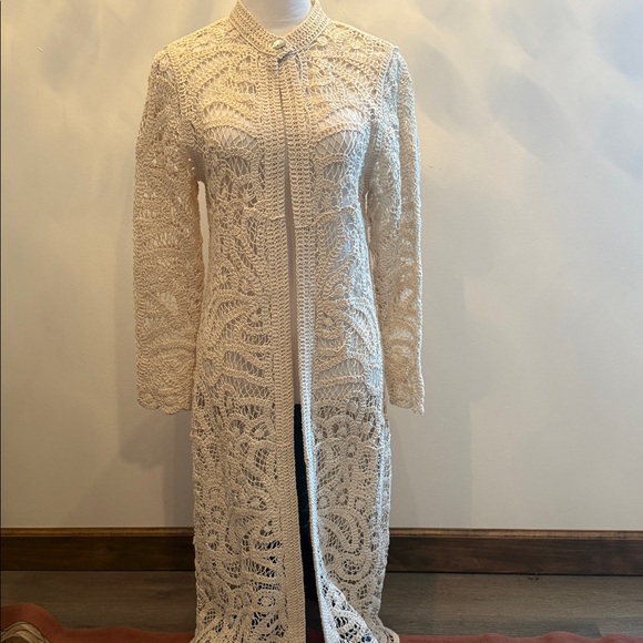 Zara Other - Zara Cream Lace Long Cardigan
